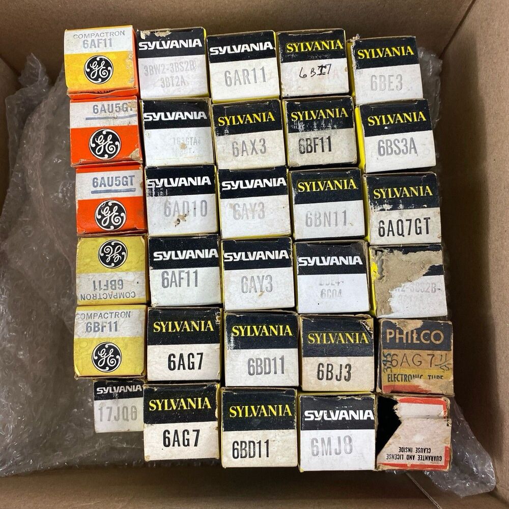 Vintage Various Brands Radio/TV Vacuum Tubes Lot Of 30, New In Box But Untested